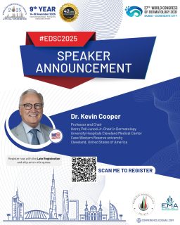A Voice of Dermatology Excellence!

Join us in welcoming Dr. Kevin Cooper to the stage at #EDSC2025!
Don’t miss their session as they share cutting-edge knowledge shaping the future of dermatology.