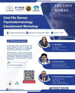 Where Science Meets Emotion.

Join us for Ciné Fikr Derma: Psychodermatology, an immersive edutainment experience at EDSC 2025 that delves into how mental health and skin conditions intertwine.

#EDSC2025 #Psychodermatology #CineFikrDerma #DermatologyEducation