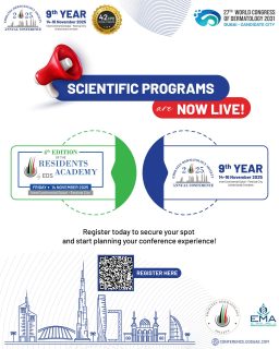 Plan your conference experience!
We’re thrilled to announce that the official Conference and Residents Agendas are now available.
Get ready for three days of cutting-edge dermatology updates, learning, and networking. 🌟