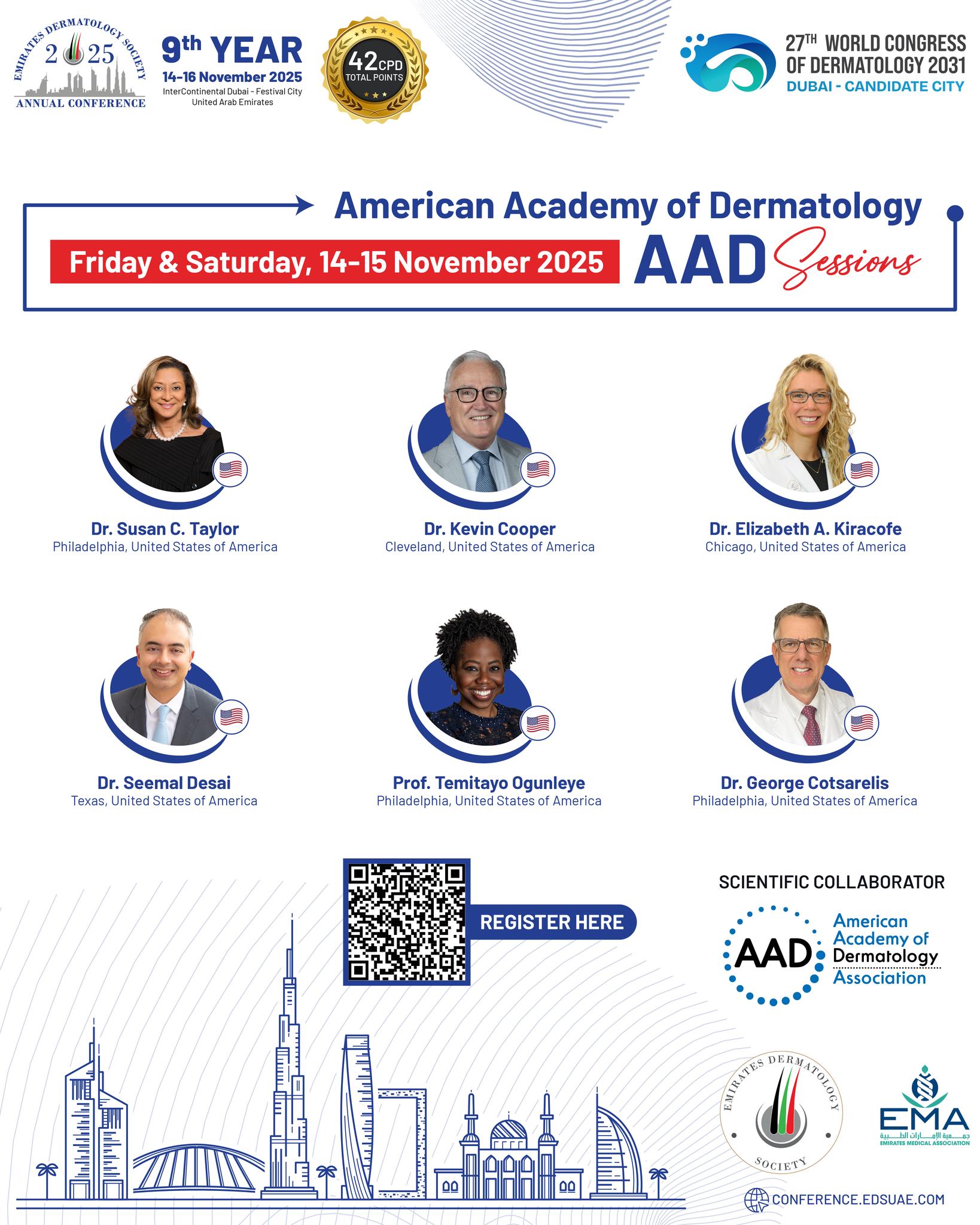 We are honored to welcome the American Academy of Dermatology (AAD) to EDSC 2025!
Their participation strengthens global collaboration and knowledge exchange in advancing dermatologic care. 🌍✨