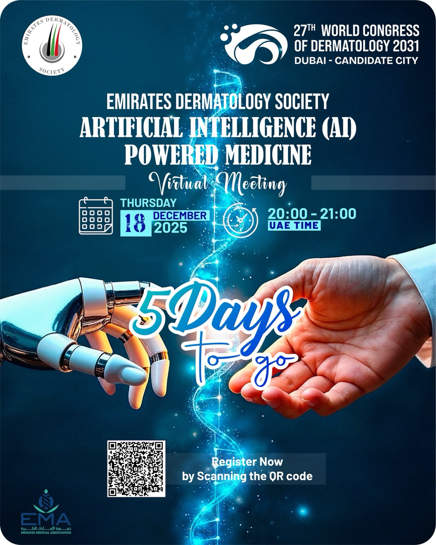Only 5 days left!
Discover the future of healthcare at the EDS Virtual Meeting on AI-Powered Medicine.
💡 Innovation. Insight. Impact