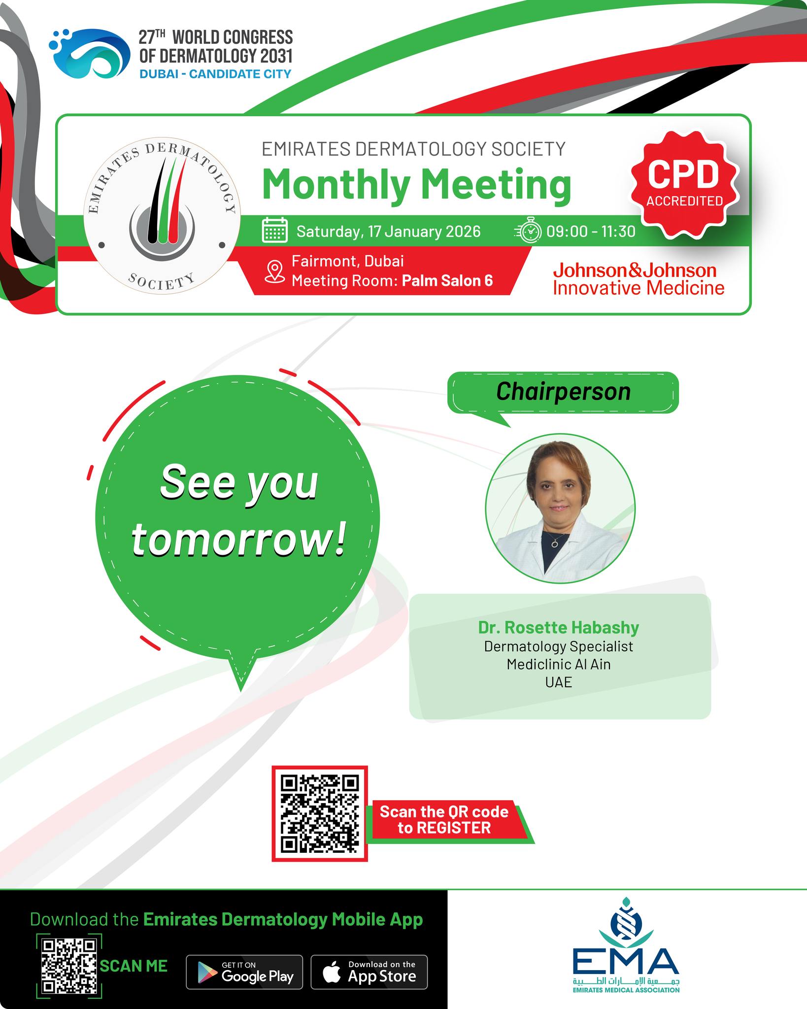 See you tomorrow at the EDS January Meeting.
Looking forward to an engaging and insightful session with our dermatology community.