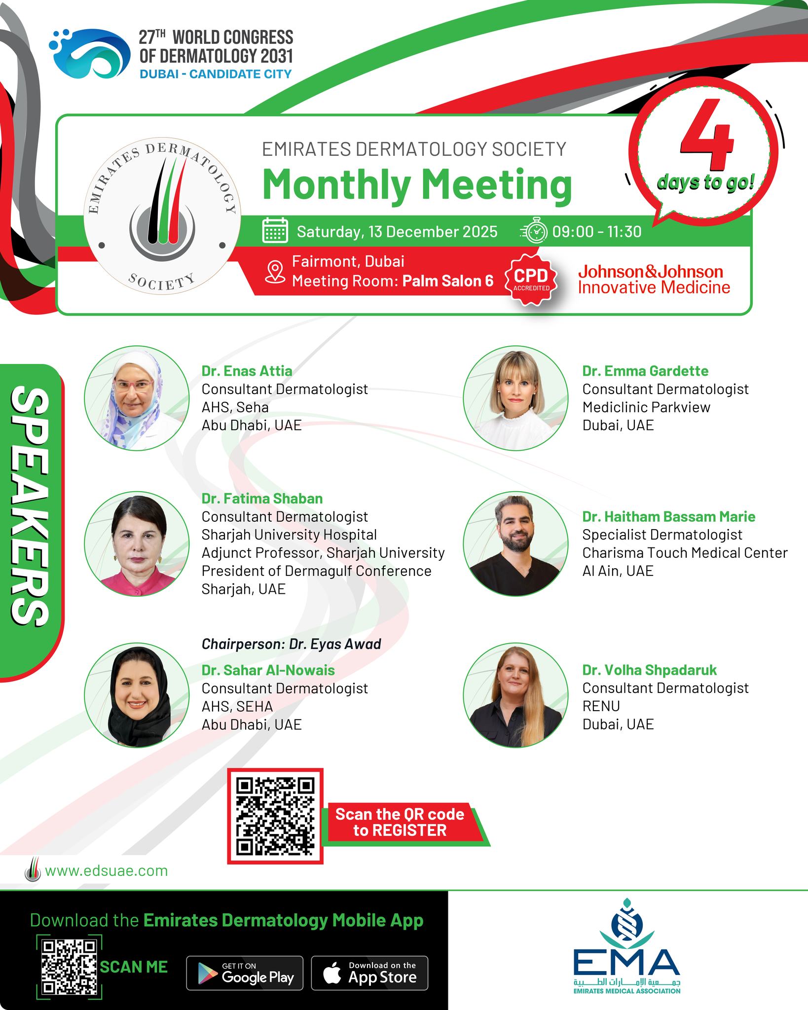 Just 4 days until we come together for the EDS January Meeting.
Looking forward to seeing you there.