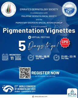 Bringing expertise together from the UAE and the Philippines 🇦🇪🇵🇭
Just 5 days to go until the Joint Virtual Meeting by the Emirates Dermatology Society and the Philippine Dermatological Society.
See you online.

#EDS #PDS #Dermatology #GlobalCollaboration #VirtualMeeting