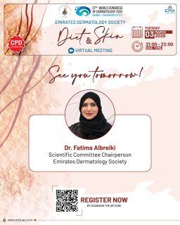 See you tomorrow at the EDS Diet & Skin Virtual Meeting.
Join us as we explore the science behind nutrition and dermatologic health.
Don’t forget to log in on time.

#DietAndSkin #EDSMeeting #SkinHealth