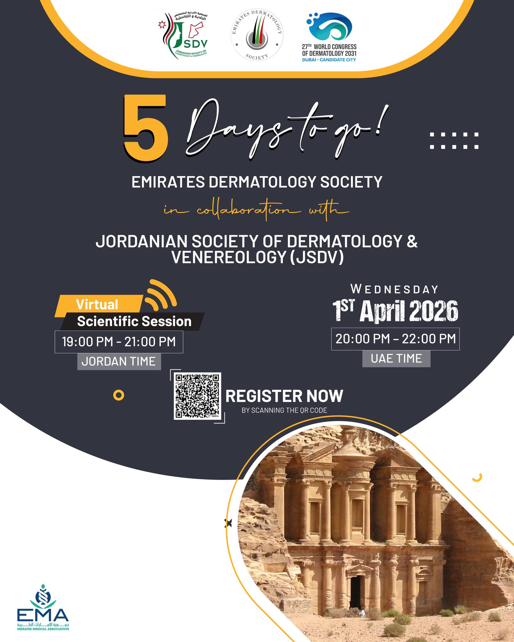 ⏳ 5 days left!
Two leading dermatology societies unite for one impactful virtual meeting.
Are you ready to learn, connect, and elevate your clinical knowledge
#EDS #JSDV #DermatologyCommunity