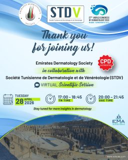 A heartfelt thank you to everyone who joined our joint virtual meeting with the Société Tunisienne de Dermatologie et de Vénéréologie.
Together, we continue to strengthen collaboration and advance dermatology.

#EDS #STDV #Dermatology #SkinHealth