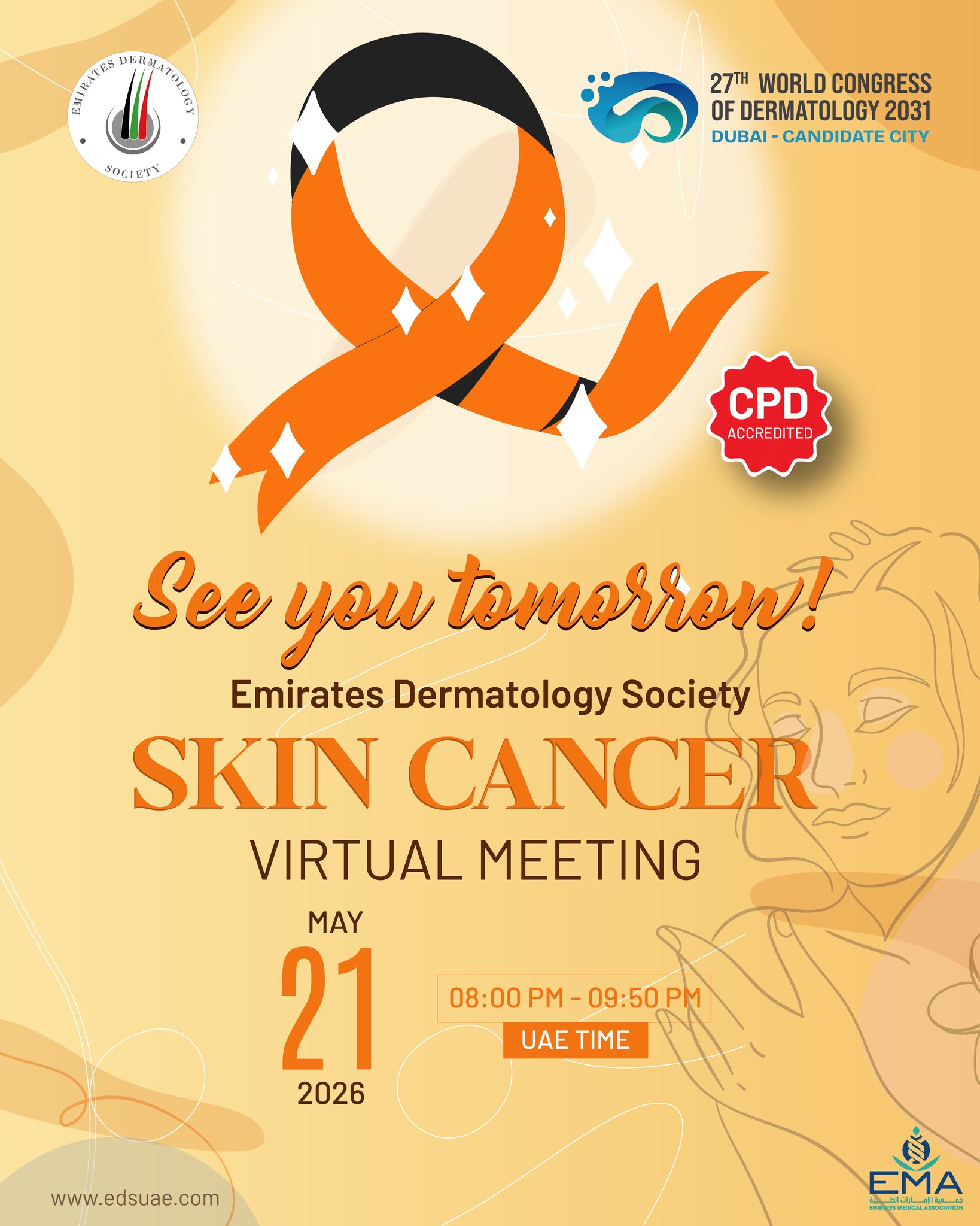 See you tomorrow for an important conversation on skin cancer awareness and early detection.
Together, we can promote healthier skin and lifesaving prevention. ☀️
#SkinCancerAwareness #MelanomaAwareness #SunProtection #SkinHealth #DermCommunity
