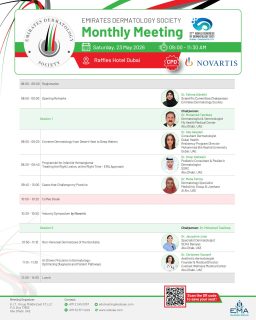 The May agenda is now live! 🩺
Join the Emirates Dermatology Society for another month of insightful sessions, expert discussions, and the latest updates in dermatology.
#EDS #Dermatology #MedicalEducation #SkinHealth #Healthcare #DermCommunity