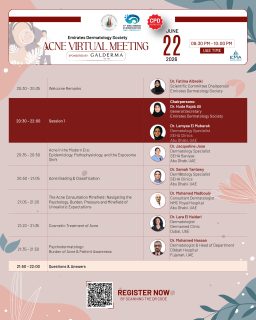 Take a look at the agenda for our upcoming Acne Virtual Meeting and prepare for an evening of expert insights, interactive discussions, and the latest updates in acne management.
We look forward to seeing you online!
#Acne #Dermatology #VirtualMeeting #EDS #SkinHealth MedicalEducation