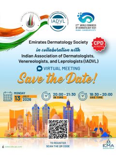 🌍 Mark Your Calendar!

The Emirates Dermatology Society (EDS) and the Indian Association of Dermatologists, Venereologists and Leprologists (IADVL) are joining forces for an exclusive virtual meeting dedicated to advancing dermatology through global collaboration and knowledge sharing.

📅 Save the date and don’t miss this opportunity to learn from leading experts.

Stay tuned for more details!

#EmiratesDermatologySociety #IADVL #DermatologyEducation #VirtualConference #MedicalLearning DermatologyCommunity CME SkinScience