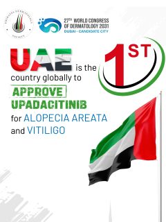 🇦🇪 A global first for the UAE!
The UAE is proud to become the first country globally to approve Upadacitinib for Alopecia Areata and Vitiligo, marking a significant advancement in dermatological care and expanding treatment options for patients.
A milestone that reflects the UAE’s commitment to medical innovation, scientific excellence, and improving patient outcomes.
#EmiratesDermatologySociety #EDS #UAE #Dermatology #MedicalInnovation Upadacitinib AlopeciaAreata Vitiligo SkinHealth HealthcareLeadership