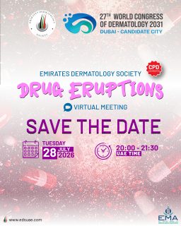 Drug eruptions remain one of the most challenging areas in clinical dermatology. Don’t miss this educational virtual meeting featuring expert-led discussions on diagnosis, management, and emerging perspectives.

Mark your calendar—we look forward to welcoming you online!

#DrugEruptions #Dermatology #VirtualLearning #EmiratesDermatology #MedicalEducation HealthcareProfessionals