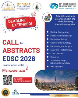 More Time. More Opportunities. More Impact.

We’ve extended the Call for Abstracts deadline!

If you haven’t submitted your research yet, now is your chance to present your work at EDSC 2026 and connect with leading experts from around the world.

📅 Extended Deadline: 31 August 2026

Your research deserves the spotlight—we look forward to receiving your submission!

#EDSC2026 #AbstractSubmission #Dermatology #Research #Innovation MedicalConference