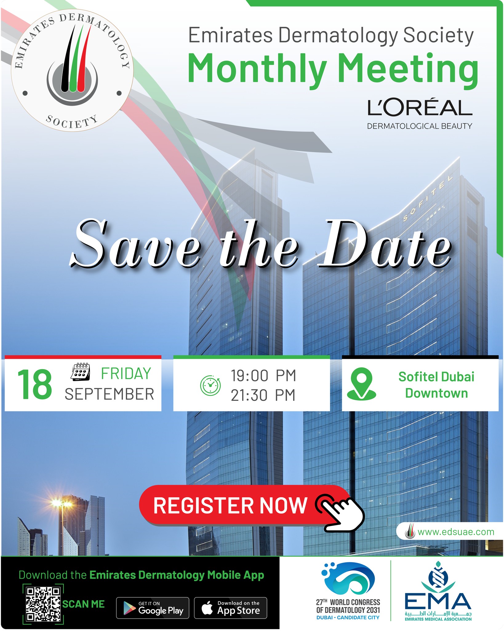 Save the Date! 📅
Join us for the EDS September Meeting—an opportunity to connect, learn, and explore the latest in dermatology and aesthetic medicine.
More details coming soon.
#EDS #Dermatology #AestheticMedicine #SaveTheDate