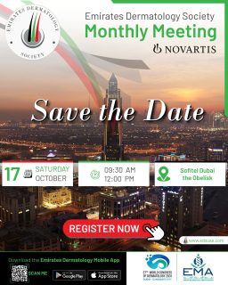 📢 Save the Date!

The Emirates Dermatology Society is pleased to invite you to our upcoming Monthly Meeting.

Join us for an engaging scientific programme featuring valuable insights, expert discussions, and an opportunity to connect with colleagues from the dermatology community. 🩺✨

📅 Saturday, 17 October 2026
⏰ 9:30 AM – 12:00 PM
📍 Sofitel Dubai The Obelisk

📲 Save the date and register now!

#EmiratesDermatologySociety #EDS #EDSMEETING #Dermatology #DermatologyMeeting #MedicalEducation #SaveTheDate #Dubai