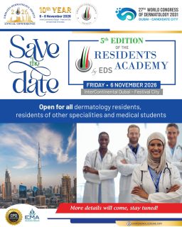 The Emirates Dermatology Society is pleased to announce the 5th Edition of the Residents Academy, taking place alongside EDSC 2026! 🩺✨

A dedicated educational experience designed to bring together the next generation of healthcare professionals for learning, knowledge exchange, and professional growth.

📅 Friday, 6 November 2026
📍 InterContinental Dubai – Festival City

👩‍⚕️ Open to dermatology residents, residents of other specialties, and medical students.
✨ Save the date — more details coming soon!

#EDSC2026 #ResidentsAcademy #EmiratesDermatologySociety #EDS #DermatologyResidents #MedicalStudents #DermatologyEducation #MedicalEducation #Dubai #SaveTheDate