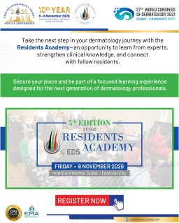 📚 Build Your Future in Dermatology

The 5th edition of the EDS Residents Academy is designed to support the next generation of dermatology professionals through expert-led learning, clinical development, and valuable peer connections.

Join us during EDSC 2026 and take an important step forward in your professional journey.

📅 Friday, 6 November 2026
📍 InterContinental Dubai – Festival City 

Register now to secure your place.

#ResidentsAcademy #EDSC2026 #EmiratesDermatologySociety #Dermatology #MedicalEducation #DermatologyResidents #CPD #Dubai
