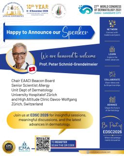 🌍 Global Allergy Expertise at EDSC 2026

We are pleased to welcome Prof. Peter Schmid-Grendelmeier from Switzerland to the EDSC 2026 faculty. 🇨🇭
With extensive experience in allergy and dermatology, he will bring valuable scientific insight to the conference’s international programme.

📅 6–8 November 2026
📍 InterContinental Dubai – Festival City
 
Join us in Dubai for three days of learning, collaboration, and meaningful exchange.

#EDSC2026 #EDSC #EmiratesDermatologySociety #Dermatology #Allergy #MedicalEducation #DermatologyConference #Switzerland #Dubai