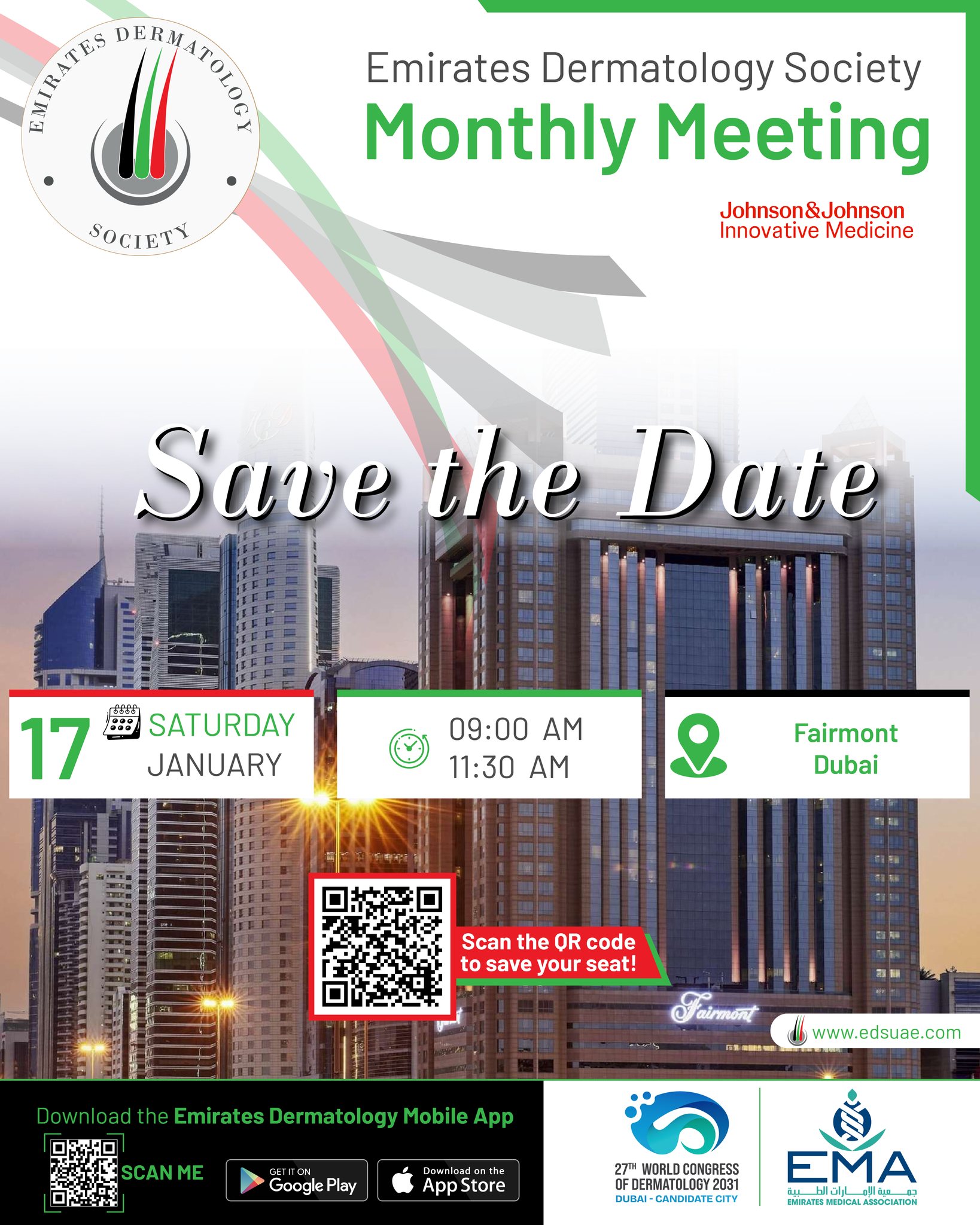 Save the date for the EDS January Monthly Meeting!
We look forward to connecting, learning, and sharing insights with our dermatology community.
